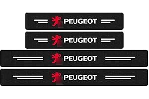 KYUPFLY 4 pièces de seuils de porte en fibre de carbone de voiture, pour Peugeots 107 108 206 207 308 307 508 3008, accessoires de style de voiture pour seuils de porte