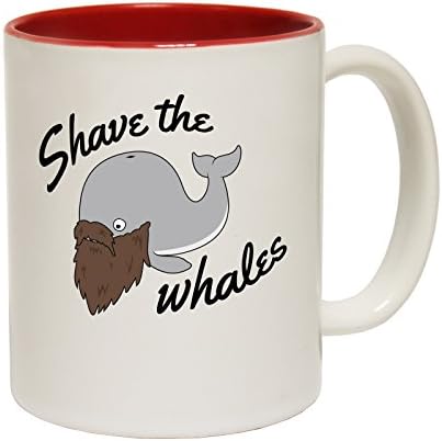 123t Mugs Shave The Whales Ceramic Slogan Cup With Red Interior by 123t Mugs