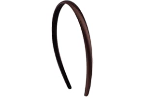 Righe e Pois - Cerchietto per capelli in raso sottile - larghezza 1 CM - Made in Italy - confezione da 1 (Marrone)