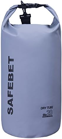 Safebet Dry Bag - Waterproof Sack - Watertight Backpack - Perfect for Adventures, Floating, Boating, Kayaking, Hiking, Snowboarding, Camping, Rafting - High Capacity, Lightweight, Colourful and Fashionable - Keep Your Stuff Dry (Grey, 5 Litre)