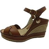 Sandalias de cuña Casteller en piel dorado - CALZADOS SADRA