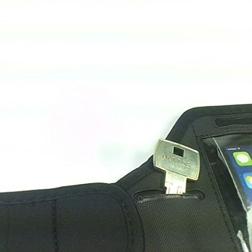 handy-point Armhalter, Armband für Sport, Laufen, Joggen für Samsung Galaxy S4, S5, S5 Neo, S6, S7, A5 2016, Alpha, Grand Neo, Sony Xperia Z1, Z2, Z3, Z3+, Sony Z5 Compact, HTC One M8, M9,One E8, A9, Desire Eye, 620, LG L Bello, G3s, L80, G2, Lumia 535, 930, 830… Universell 14,5 cm x 8 cm mit Fach für Schlüssel, Kopfhörer, Schwarz - 3