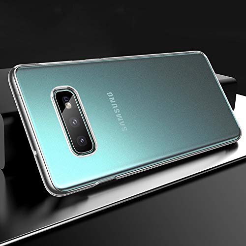 Preisvergleich Produktbild SOOCX Samsung Galaxy S10 / S10 + Hülle mit Displayschutzfolie, allumfassende, ultradünne Anti-Drop-Hülle für das Galaxy S10 / S10 + (Color : Transparent White, Größe : S10+)