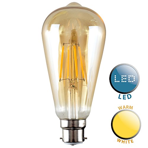 MiniSunVintage Style LED Technology 4W Amber Tinted Light Bulb | LED Bulbs, Home Décor & Improvement Essential | 2700K Warm White