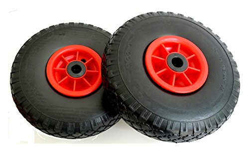 2 Stück PU Rad 3.00-4 Ø260mm vollgummi Rad/Ersatzrad, inkl. Kolbenlager