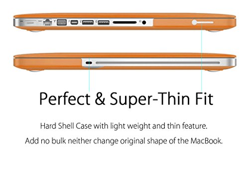Ueswill Schutzhülle für MacBook, glatte und weiche Hartschale, inklusive Mikrofasertuch Orange MacBook Pro 13″ (CD-ROM Drive) - 5