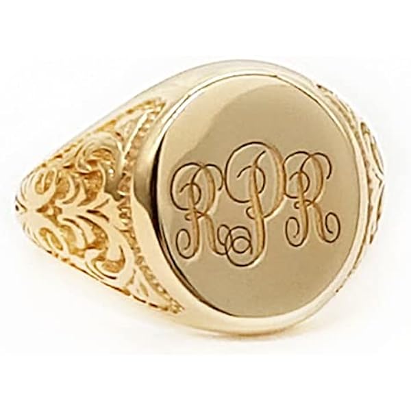 Sapphir Herren Siegelring 9 Karat Gold - Klassischer Goldring Größe 66