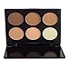 DE'LANCI 6 Colour Press Powder Contour Palette Face Foundation Highlighting Contouring Makeup Kit Make Up Set Travel Size
