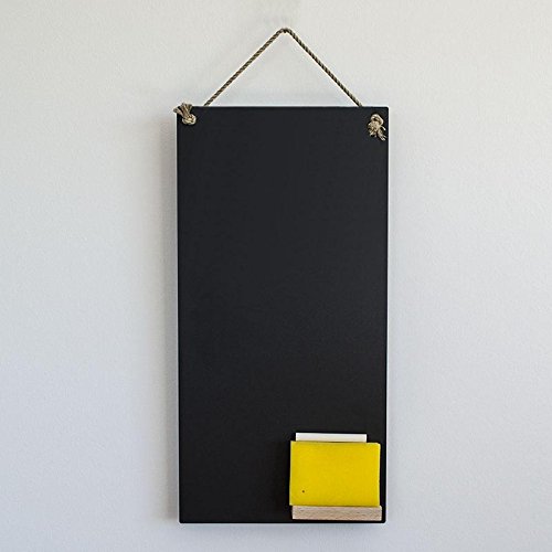 Hochwertige Kreidetafel 24x48 cm, für Küche als Memotafel mit Ablage, Kreide, Kordel und Schwamm