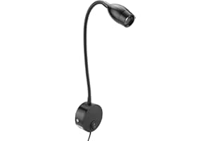 Garosa Lampe de Lecture Livre Lampe de chevet LED réglable lampe de bureau à col de cygne flexible LED lampe de lecture Spotlight avec prise pour chambre bureau bureau studio hôtel