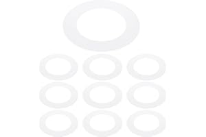 PATIKIL 3.2" ID 4.9" OD Plastic Trim Ring, 10 Pcs Ceiling Light Goof Rings Matte Circular Light Cover Lighting Fixture for Ceiling Wall Recessed Can Downlights, Translucent Matte White