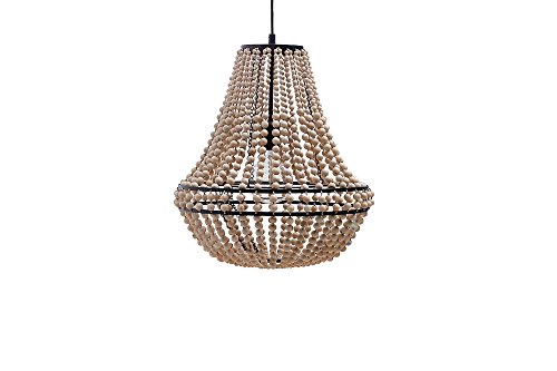 DuNord Design König licher araña Eleganza araña perlas de madera natural - Lámpara de techo