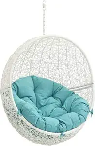 Airwing Single Seater Heavy Iron Hanging Egg Swing Lounge Chair with Tufted Soft Deep Cushion Backyard Relax for Indoor, Outdoor, Balcony, Deck, Patio, Home & Garden