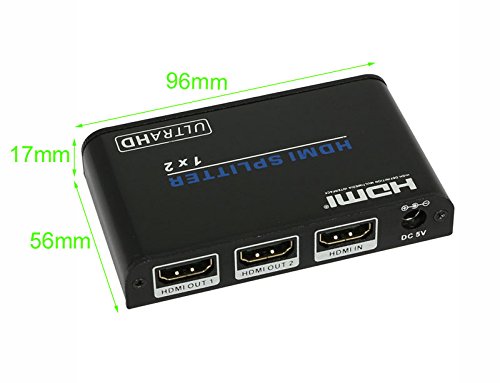 WINGONEER HDMI 2.0 Splitter 2 fach 1×2 1080p auch für 3D 1:2 Verteiler HDCP2.2 DVI1.0 Full HD 1 In 2 Out - 5