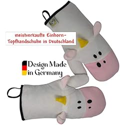 Gants de cuisine au design de licorne - 2 maniques ROSIE la licorne - Set pour adultes & enfants