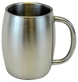 Construcción de doble pared Southern Electronics - Cerveza/cafetera de Acero Inoxidable Doble Pared/Escritorio Suave Taza, 14 oz, Color Plateado