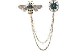 IMINI Spilla vintage Honey Bee Pin per donna uomo CZ Crystal Spilla Badge Appeso Nappa Catene Collare Spille Camicia Collare Spille Collare Perni Cappello Sciarpa Fermacravatta Accessori