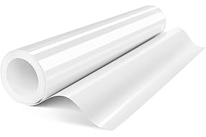 HTVDIY Heat Transfer Vinyl Rolls,12"×12ft White HTV Iron On Vinyl, HTV Vinyl Heat Transfer Design, Easy Cut Iron On Vinyl for T Shirts