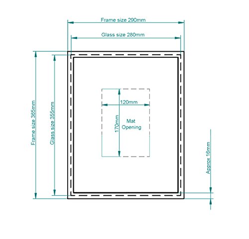 28 x 35 cm Bilderrahmen mit Passepartout 13 x 18 cm - 7
