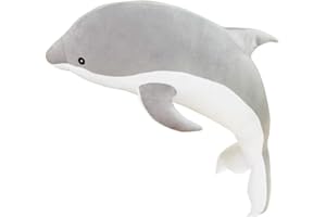 Surakey Delfín Lindo de Peluche Juguetes Muñeca de Felpa, 50 cm Realista Delfín Muñeca de Animales de Peluche Suave Regalos de Almohada Juguetes Creativos para Niños Familia Amigos Gris