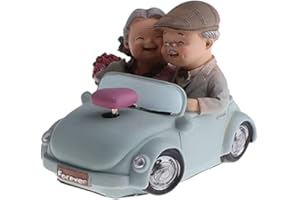 Yikko Amor Abuelos, Padres, Aniversario, Boda, Regalo de Resina, para Parejas, Ancianos, Adornos de jardín, decoración de la Vida de la vejez, Sala de Estar (Coche de conducción)