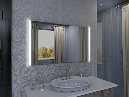 Badspiegel mit Beleuchtung Iona M313L2V: Design Spiegel für Badezimmer, beleuchtet mit LED-Licht, modern – Kosmetik-Spiegel Toiletten-Spiegel Bad Spiegel Wand-Spiegel - 2