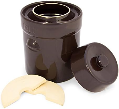 TSM Products 31062 German Style Fermentation Harvest Pot with Stone Weight, 15-Liter