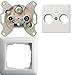 Produktbild Komplett-Set Gira Standard 55 Rahmen, 1-fach - Reinweiß, glänzend mit Abdeckung, 3-fach, Antennendose + Einsatz, Antennendose, R -GIRA- -weiß-