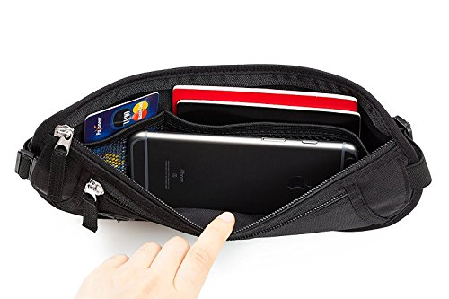 Premium Bauchtasche für Damen & Herren – 100% Top-Qualität – Schütze Deine Wertsachen / Travel Ninja Gürteltasche & Hüfttasche Extra flach / Reise-Bauchtasche im Urlaub – Schwarz - 4