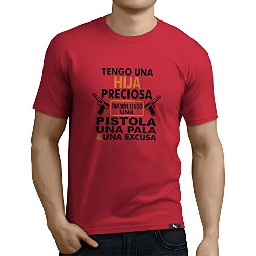 Tuning Camisetas - Camiseta Divertida para Hombre - Modelo Tengounahijapreciosa, Color Rojo- Talla XL (0264-Rojo-Tengo-una-hija-preciosa-XL)