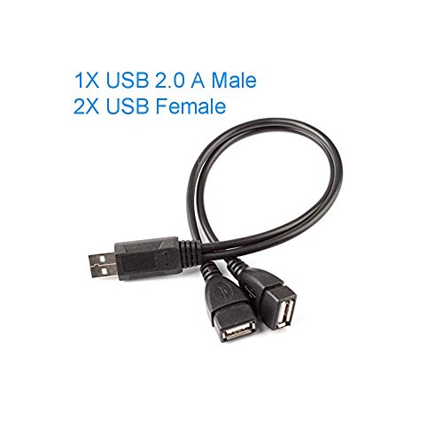 2 in 1 USB 2.0 Typ A Stecker zu Buchse Sync Daten &Verlängerungskabel Schwarz