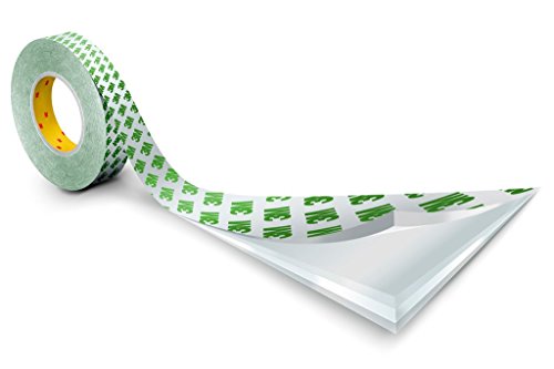 3M 9087 Double-Sided Tape with PVC Backing, White, 25 mm x 50 m 0.26 mm, Pack of 20