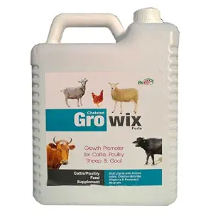 REFIT ANIMAL CARE Growth Promoter Tonic for Cow, Poultry & Farm Animals, 5 LTR, Growix Forte