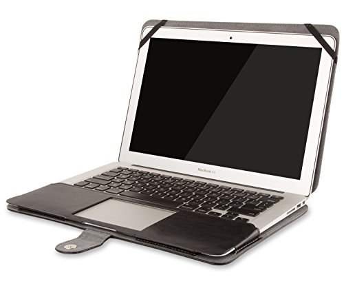 MOSISO Premium Qualität PU Leder Schutzhülle Tasche Hülle Sleeve Aktentasche Case für MacBook Air 13 Zoll (A1369 / A1466), Schwarz - 4