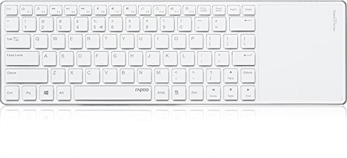 Rapoo E6700 Bluetooth Touchpad Tastatur (Aluminiumgehäuse, deutsches Layout) weiß-grün