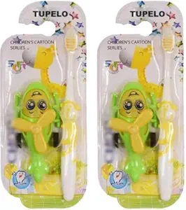 Yunicron Max Cartoon Toothbrush with Helicopter specially for kids (Pack of 2)