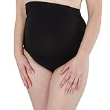 Umstandsslip-Schwangerschaftsslip-Überbauchslip für Damen, im Einzelpack-Doppelpack-Set, aus Baumwolle-Modal, in Schwarz und Beige von HERZMUTTER (5100) - 2