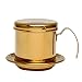 Produktbild Jannzshop Vietnamesisch Edelstahl Kaffeefilter Tragbar Papierlosen Wiederverwendbar Kaffee Filter Tropfer Cofe Drip für Hause Arbeit Reisen Büro (Golden)