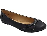 Altura de Tacón:0.5 Pulgada Greatonu Bailarina Negra Casual de Moda Clásica Cómoda de Trabajo para Mujer Tamaña 41 EU
