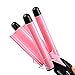CkeyiN ® 22mm 3 Barrels LCD Display Wave Curler Ceramic Curling Wand Hair Iron Tongs Temperature Adjustable Heat Hair Curling Tool with Heatproof Glove