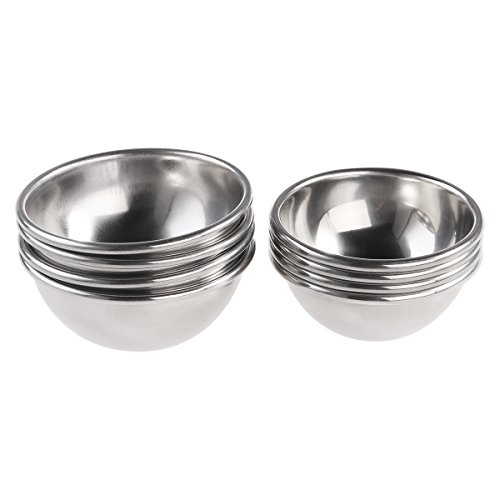BESTOMZ Badebomben Edelstahl Form für Badekugeln Selber Machen 4 Formen in 2 Größen – 6,5 cm und 7cm Ø - 8