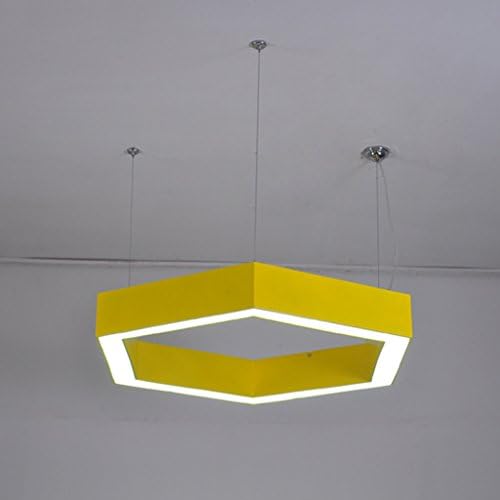 LED Geometric Honeycomb Pendant Light SYAOU Nordic Simple Modern Restaurant Bar Decorative Lighting AC110-240V 24W White Light 6500K Bedroom Office Ceiling Light 23.6inch * 3.9inch Yellow