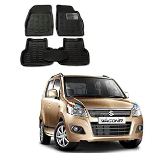 Atc Polyurethane 4D Mat for Maruti Suzuki Wagon R -Model Year: 2010-2018 Car (Black).