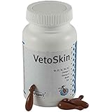 VetExpert VetoSkin 90 Kapseln für Hunde und Katzen, enthält Omega-3 und Omega-6 Fettsäuren zur Unterstützung von Fell und Haut