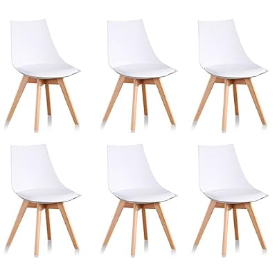 Designetsamaison Lot de 6 chaises scandinaves blanches - Prague