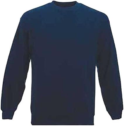 Mens Plain Classic Sweatshirt Size XS to 4XL WORK CASUAL SPORTS LEISURE (4XL - XXXXL, NAVY BLUE)