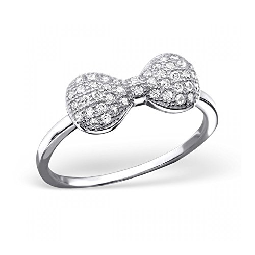 Silber Band Ring mit Cubic Zirkonia