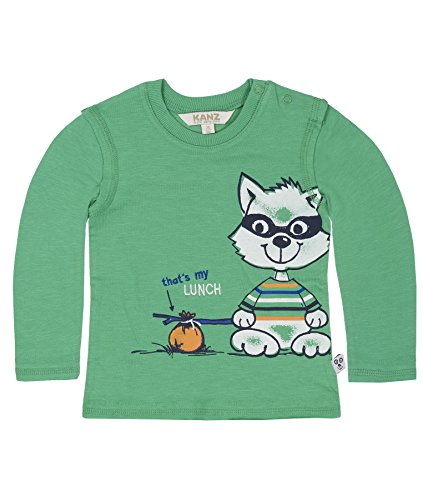 Kanz Baby Boys T-Shirt 1/1 Arm T-Shirt Crew Neck Long Sleeve Shirt, Green (ming Green Green 5089), 3-6 Months (Manufacturer size: 68)