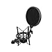 Produktbild Audio Mic Mikrofon Shock Mount Ständer Halter mit integriertes Pop-Filter Kit