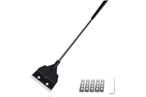 REQAG Aquarium Reinigungswerkzeuge, 65cm Aquarium Algen Rasiermesser Schaber, Algen Reinigungs Rasiermesser Schaber Reinigungsmittel Werkzeug mit 5pcs Edelstahl Klingen für Glas Fischbecken